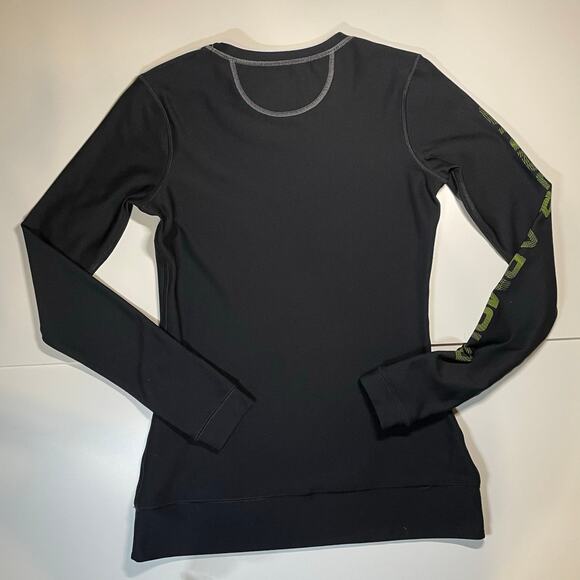 Under Armour Fitted ColdGear Long Sleeve Base Layer Top Womens S Black Neon Logo - Picture 11 of 11